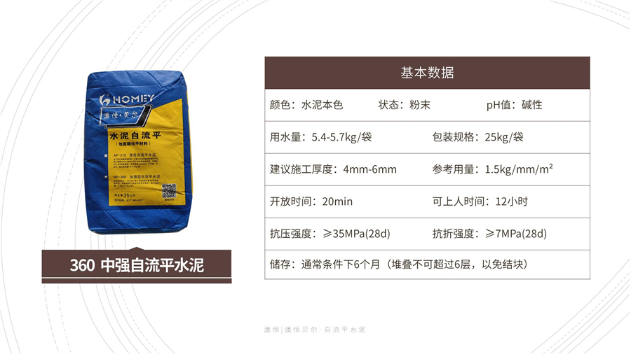 360 中強自流平水泥 基本參數(shù) 360 中強自流平水泥 基本參數(shù)